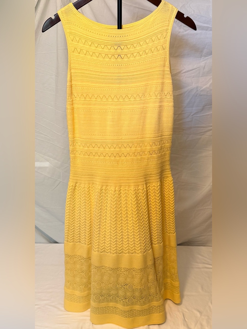 Lauren Ralph Lauren Yellow Knit Midi Dress Fully Lined Size Medium (JJ20)